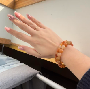 Bracelet Perle Aventurine orange